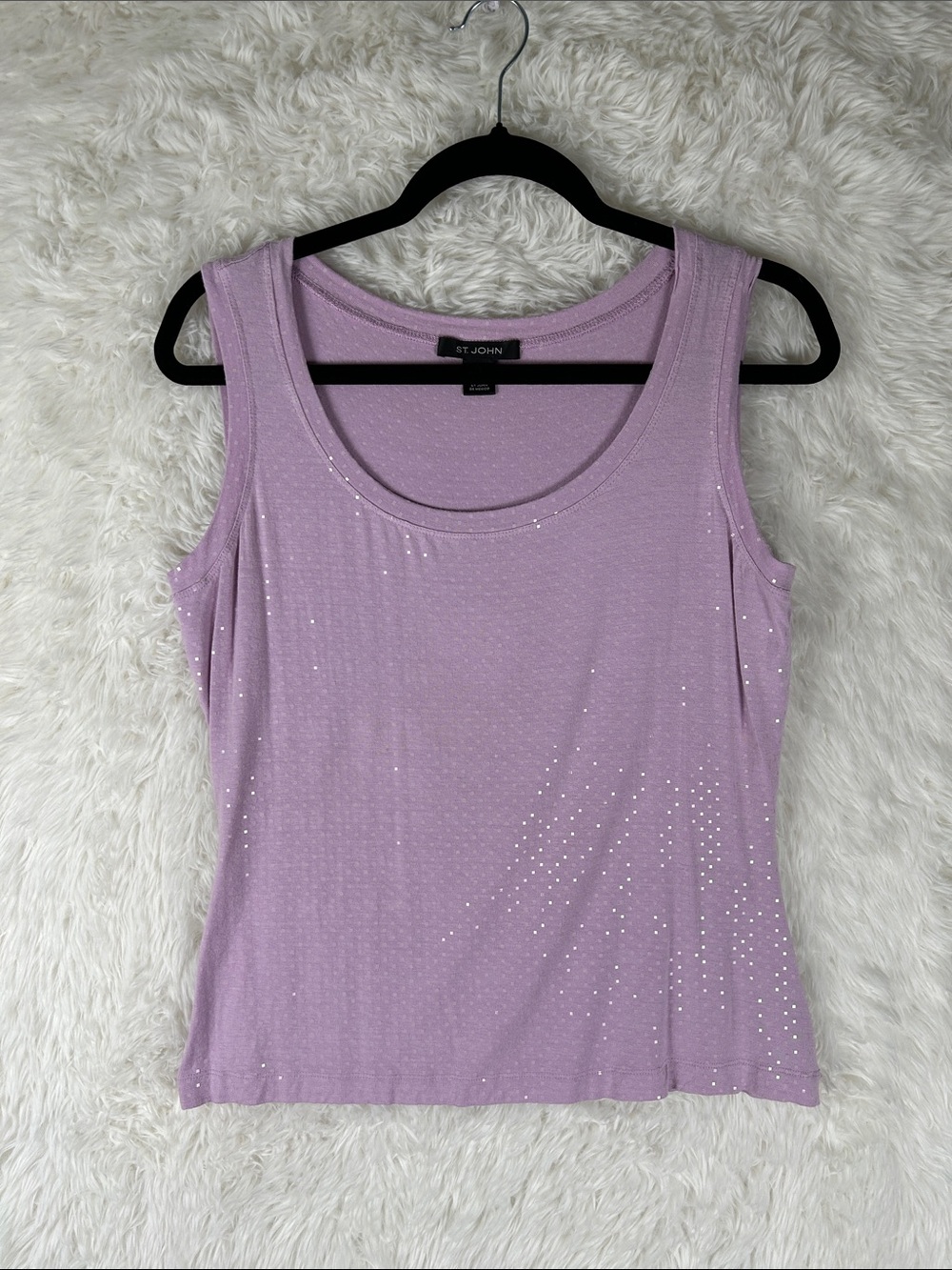St. John Lavender Sparkle Sleeveless Tank